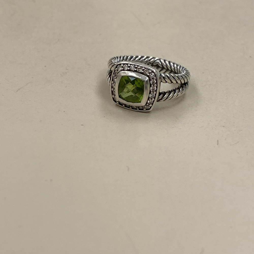 david yurman peridot and diamond 7x7mm ring